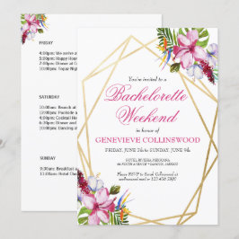 エレガントなトロピカルバチェロレッテウィークエンドの行程 招待状