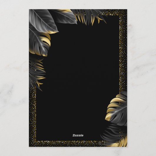 エレガントなトロピカルバースデーパーティー招待状 招待状 (裏面)