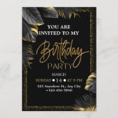 エレガントなトロピカルバースデーパーティー招待状 招待状 (正面)