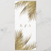 エレガントなトロピカルパームツリービーチウェディングメニュー 招待状 (裏面)