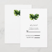 エレガントなトロピカルパームリーフウェディングの出欠返信カード 出欠カード (正面/裏面)