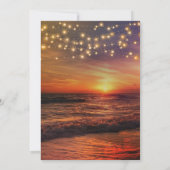 エレガントなトロピカルビーチストリングライト ブライダルシャワー 招待状 (裏面)