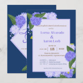 エレガントなトロピカルフラワーの結婚式招待状 招待状 (正面/裏面)