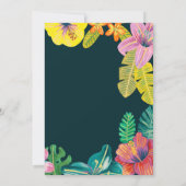 エレガントなトロピカルフラワーの80歳誕生日パーティーの写真 招待状 (裏面)