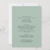 エレガントなトロピカルフロント＆バックウェディング 招待状 (裏面)