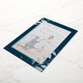 エレガントなトロピカルリーフの写真でSave The Dateを実現 箔招待状 (回転した状態)