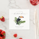 エレガントなトロピカルレインforestトカン ブライダルシャワー スタンダードカクテルナプキン (インサイチュ)