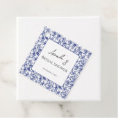 エレガントなトワルブルーの花柄 ブライダルシャワー フェイバータグ (インサイチュ)