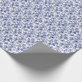 エレガントなトワルブルーの花柄 ブライダルシャワー ラッピングペーパー (角)