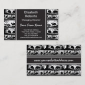 エレガントなドイツの狩り場面連続したシカおよび雄豚 名刺 (正面/裏面)