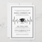 エレガントなドクター　医療看護学校卒業式 招待状 (正面)