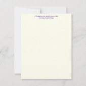 エレガントなドクロ ハロウィン パープル ウェディング プレイスクカード 招待状 (裏面)