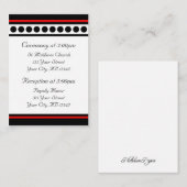 エレガントなドット赤アクセント ゲストインフォカード エンクロージャーカード (正面/裏面)