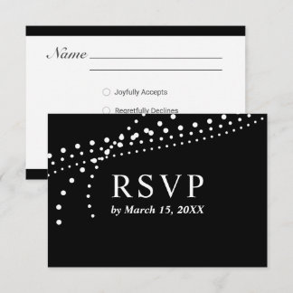 エレガントなドット ブラック/ホワイト レスポンス カード