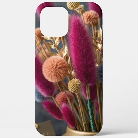 エレガントなドライバニーテール＆ポンポン花の植物図鑑 Case-Mate iPhoneケース (裏面)