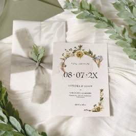 エレガントなドライフラルウェディングリース セーブザデート