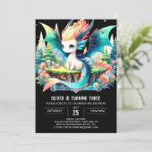 エレガントなドラゴンの誕生日 招待状 (スタンド正面)