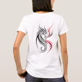 エレガントなドラゴンラインアート Tシャツ (裏面)