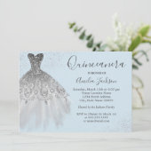 エレガントなドレス ダスティーブルー キンチェアラ  招待状 (スタンド正面)