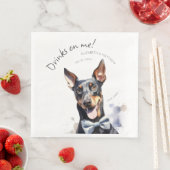 エレガントなドーベルマン・ウェイター・水彩・カスタマイズ可能 (インサイチュ)