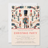 エレガントなナッツクラッカー 現代のクリスマスパーティー 招待状 (正面)