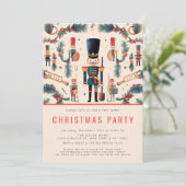 エレガントなナッツクラッカー 現代のクリスマスパーティー 招待状 (スタンド正面)