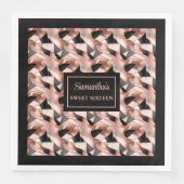 エレガントなナプキン ローズゴールド グリッター テーブル アクセント (正面)