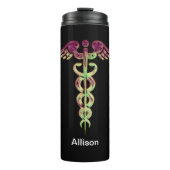 エレガントなナースの黒の紫色の医学のケリュケイオン タンブラー (正面)