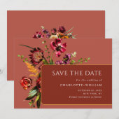 エレガントなニューガーデンフラワーウェディング セーブザデート (正面/裏面)