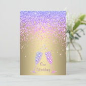 エレガントなニュークリスタル ダイヤモンド ウェディング リラックマ ゴールド 招待状 (スタンド正面)