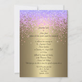 エレガントなニュークリスタル ダイヤモンド ウェディング リラックマ ゴールド 招待状 (裏面)