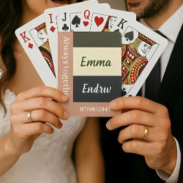 エレガントなニュートラルカラーの結婚式/ペアのオーダーメイド トランプ