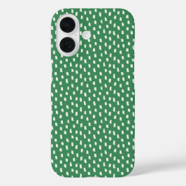 エレガントなニュートラルブラシストロークス モダンリーフィーグリーン iPhone 16ケース