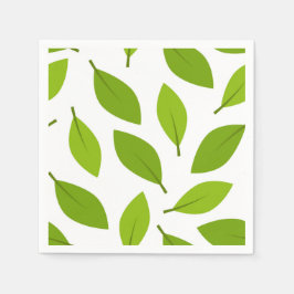 エレガントなネイチャーグリーンリーフ スタンダードカクテルナプキン