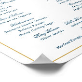 エレガントなネイビーとゴールドのウェディング エントゥラージ ポスター (角)