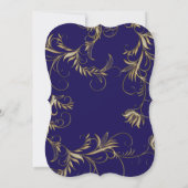 エレガントなネイビーとゴールドの結婚式招待状 招待状 (裏面)