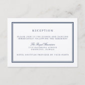 エレガントなネイビーとホワイトの結婚式の披露宴 エンクロージャーカード (正面)