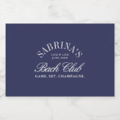 エレガントなネイビーのカントリークラブ独身最後の夜 スパークリングワインラベル (シングルラベル)