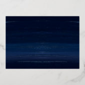 エレガントなネイビーの水彩インクとゴールドのジュエル写真 箔シーズンカード (裏面)