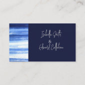 エレガントなネイビーの水彩画 ウェディングウェブサイト エンクロージャーカード (裏面)