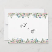 エレガントなネイビーブルッシュピンクの結婚式招待状 出欠カード (裏面)