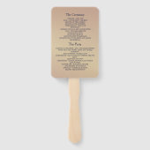 エレガントなネイビーブルーとローズゴールドの結婚式プログラム ハンドファン (裏面)