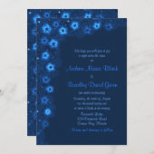 エレガントなネイビーブルーの星の結婚式招待状 招待状 (正面/裏面)