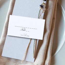 エレガントなネイビーブルーの結婚式のお礼 プレイスカード