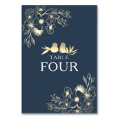 エレガントなネイビーブルーの結婚式テーブルナンバー テーブルナンバー (裏面)