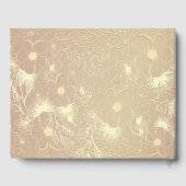 エレガントなネイビーブルーの花柄 ウェディング ゲストブック (裏面)