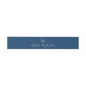 エレガントなネイビーブルーの貝殻の結婚式 招待状ベリーバンド (フラット)