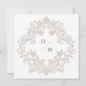 エレガントなネオクラシカル ヴィンテージ シーン ウェディング セーブザデート (裏面)