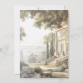 エレガントなネオクラシカル ヴィンテージ シーン ウェディング 招待状 (裏面)