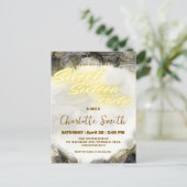 エレガントなネオンゴールドピンク大理石 スイート16歳の誕生日 ポストカード (スタンド正面)